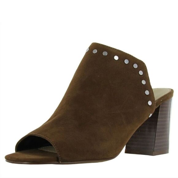 Marc Fisher Dalilah Slip On Peep Toe Mule Heels Size 9 in Black - Picture 1 of 7